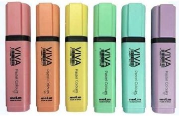 Marcadores resaltadores Molin Viva punta biselada estuche