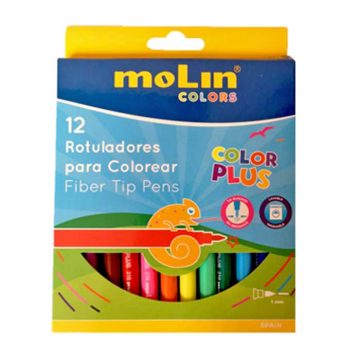 Marcadores escolares Molin Color plus punto fino
